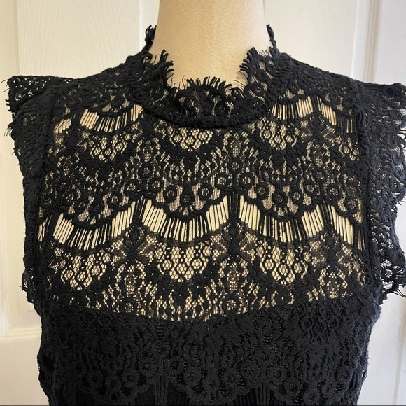 Free People Lace Daydream Bodycon Slip Dress Black - Picture 3 of 16